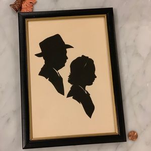 Vintage Framed Ma-n-Pa Shadow Profile